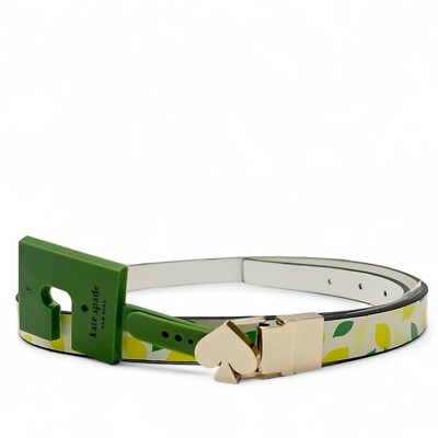 ?️Kate Spade?️  Lemon Print White Leather Reversible Waist Belt  size M ?? Kate Spade New York Lemon Print White Leather Reversible  main image 2