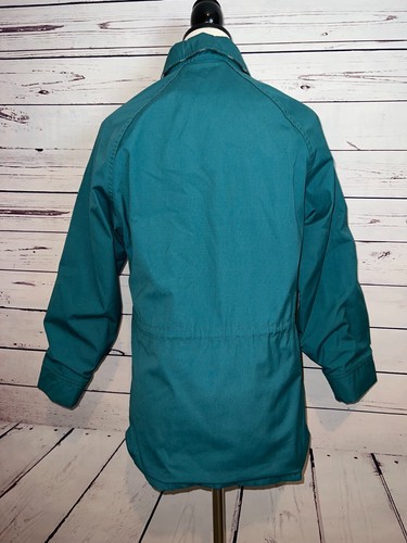 Woolrich Full Zip Coat Chore Jacket Small Wool Vintage Plaid Lining USA Green - Picture 3 of 13