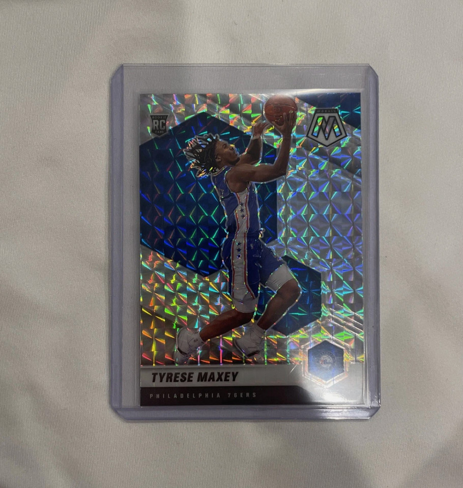 2020-21 Panini Mosaic Tyrese Maxey RC Rookie Card Silver Prizm #203