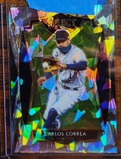 2021 Panini Select Premier Carlos Correa #193 Cracked Ice Prizm 22/25