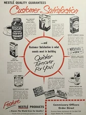 Nestlé Products Nescafé Quik Chocolate Tea Cocoa Bouillon Vintage Print Ad 1953