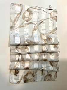 Made In Italy Scarf Sheer with Tulips White & Beige 13”x60” 100% Polyester vtg