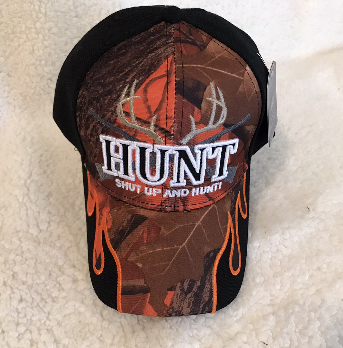 Men’s Adjustable Camo Antler Baseball Cap - Shut Up And Hunt - Black G22-image