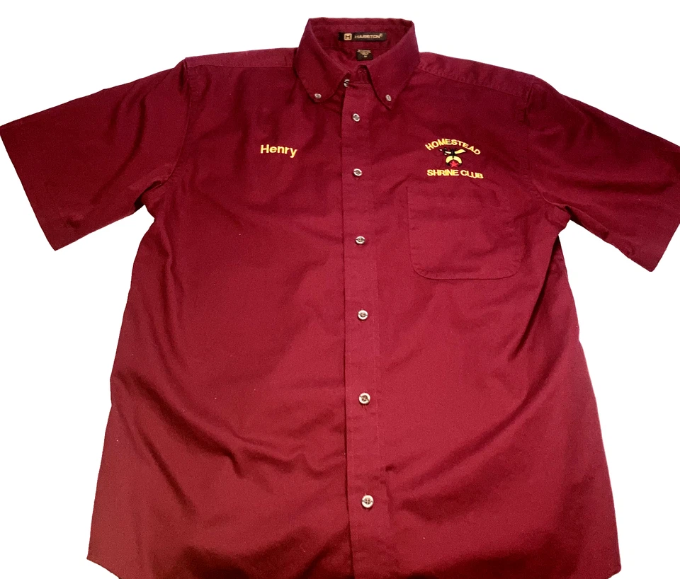 Camisa De Colección Harrington Shrine Club Shriners Abotonada Homestead Florida Talla M Foto 2 de 4