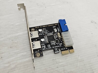 USB 3.0 Expansion Card, PCI-E, Model: SU-U3V212.V2 with FRONT USB 3.0, WORKING