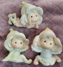 HOMCO PIXIE FIGURINES MADE IN TAIWAN #5615  3 FIGURINES