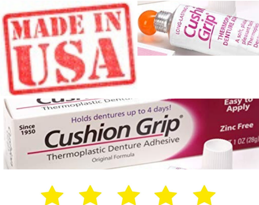 1 Cushion Grip Denture Dental Secure Strong Cream Adhesive Big 28 gr