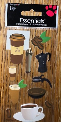 RARE Essentials Coffee Beans Cafe Shop Pastry s Restaurant 3D Scrapbook Stickers