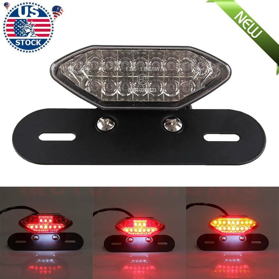 Luz trasera integrada para moto 16 LED señales de giro freno 12V matrícula ATV Foto 2 de 4