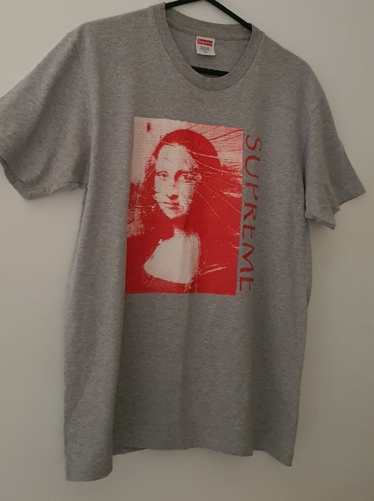 SS18 Supreme Mona Lisa tee Size M Medium Heather Grey T-shirt | eBay
