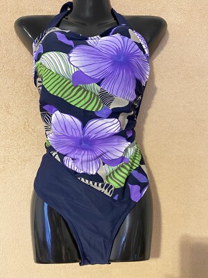 Shape Badeanzug Level3 Gr.40 Blaupetrol Mit Blumen Form-Schwimm-Bade Neuwertig