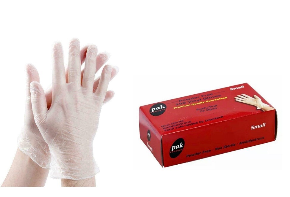 100 Pcs Vinyl Clear Disposable Gloves Large Examination Powder Latex