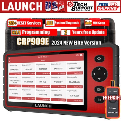 2024 LAUNCH CRP909E Pro Full System Diagnostic Tool OBD2 Scanner Coding TPMS