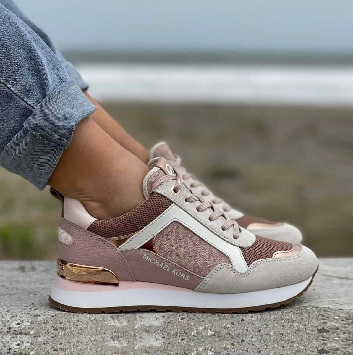 ✨Women's Sneakers Michael Kors Sz Wilma Trainer Shoes Pink