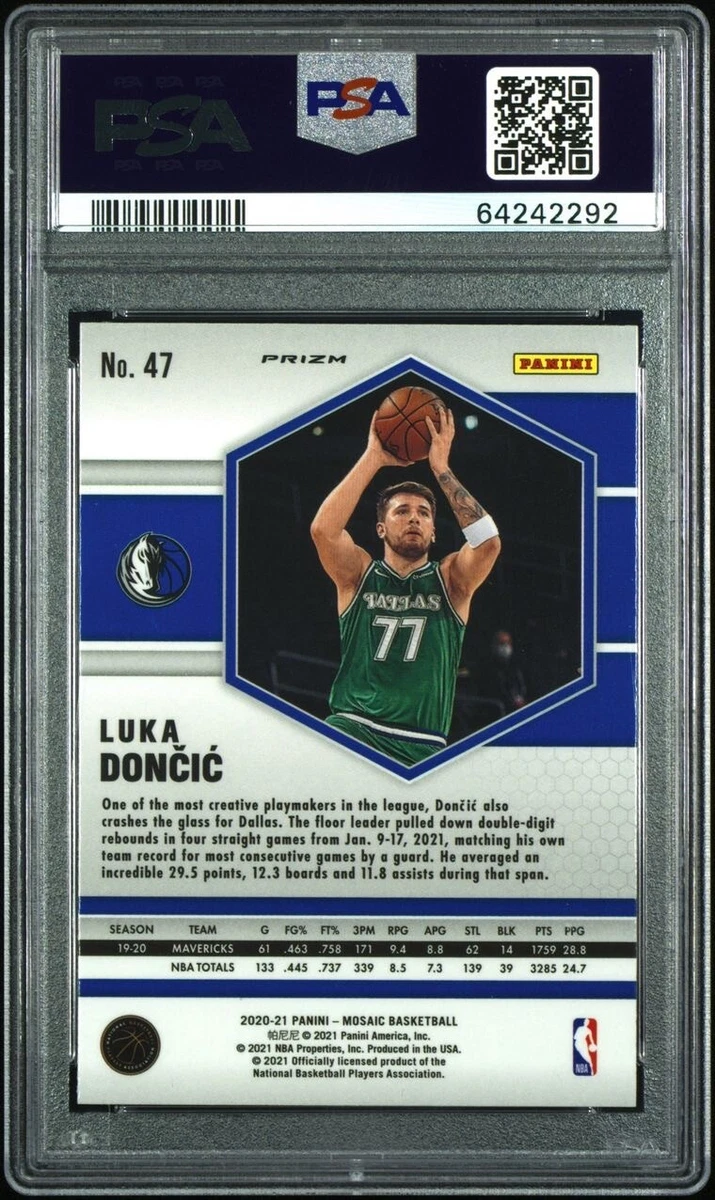 2020-21 Panini Mosaic Luka Doncic Gold Wave Prizm SSP #47 PSA 10 