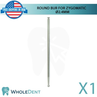 1X Zygomatic Round Ball Bur Ø2.4mm 70mm Length Drill Tool Instrument Dental