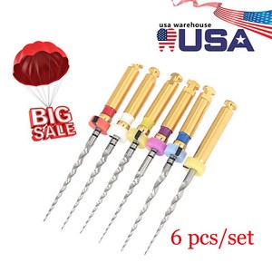 6pc Set Dental NITI Endo Rotary Files Never Break Engine Files 25mm For Motor