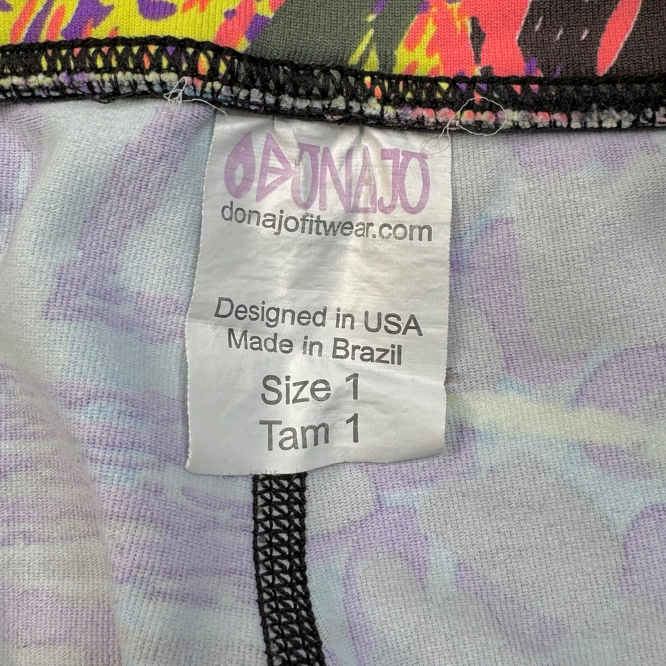 Legging Dona Jo Activewear púrpura amarillo multi mujer pequeño Foto 3 de 4