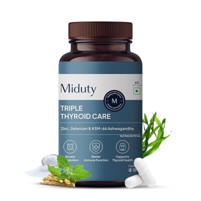 Miduty Palak Notes Triple Thyroid Care Supplement Rapid Action Formula KSM-66 A
