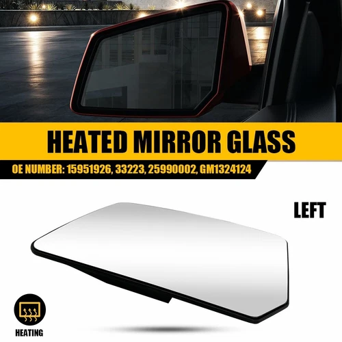 Rear View Heated Glass Mirror Left Driver Side For 2009-2016 Chevrolet Traverse