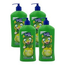 4 Pack Suave Kids 3 in 1 Shampoo Conditioner Body Wash Silly Apple 18 oz No Tear