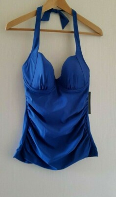 PROFILE BY GOTTEX TANKINI TOP FR40-UK12- US34-DE38 OCEAN-BLUE MOTORHAUBE D