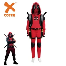 Xcoser Kids Deadpool 3 Kidpool Cosplay Costume Mask Bag Belt Gloves Full Set 