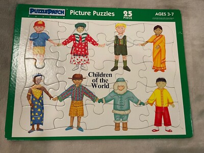 Picture Puzzles Vintage Puzzle Patch Children Of The World 25 pieces 1993 VTG