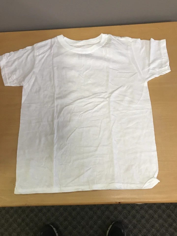 Lot Of 5 Hanes Crew Comfortsoft White Cotton Boys T-Shirt SS Youth Loose Medium - Photo 1/1