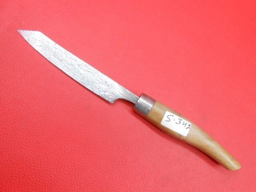 Cuchillo de mesa de acero Damasco hecho a mano personalizado mango de madera de teca piezas C031 - Imagen 4 de 10