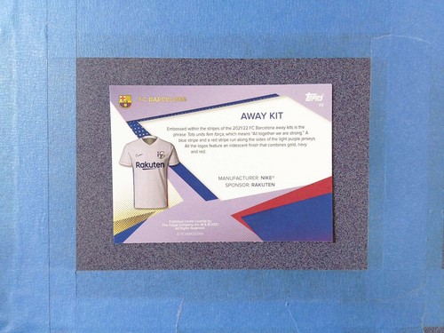 2021 Topps AWAY KIT #48 FC Barcelona @SR10 - Picture 2 of 2