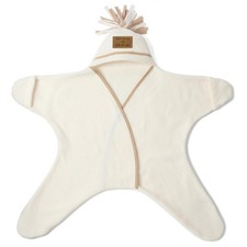 Image of Clair de Lune Star Fleece Baby Wrap Blanket 6-12 Months (Cream)