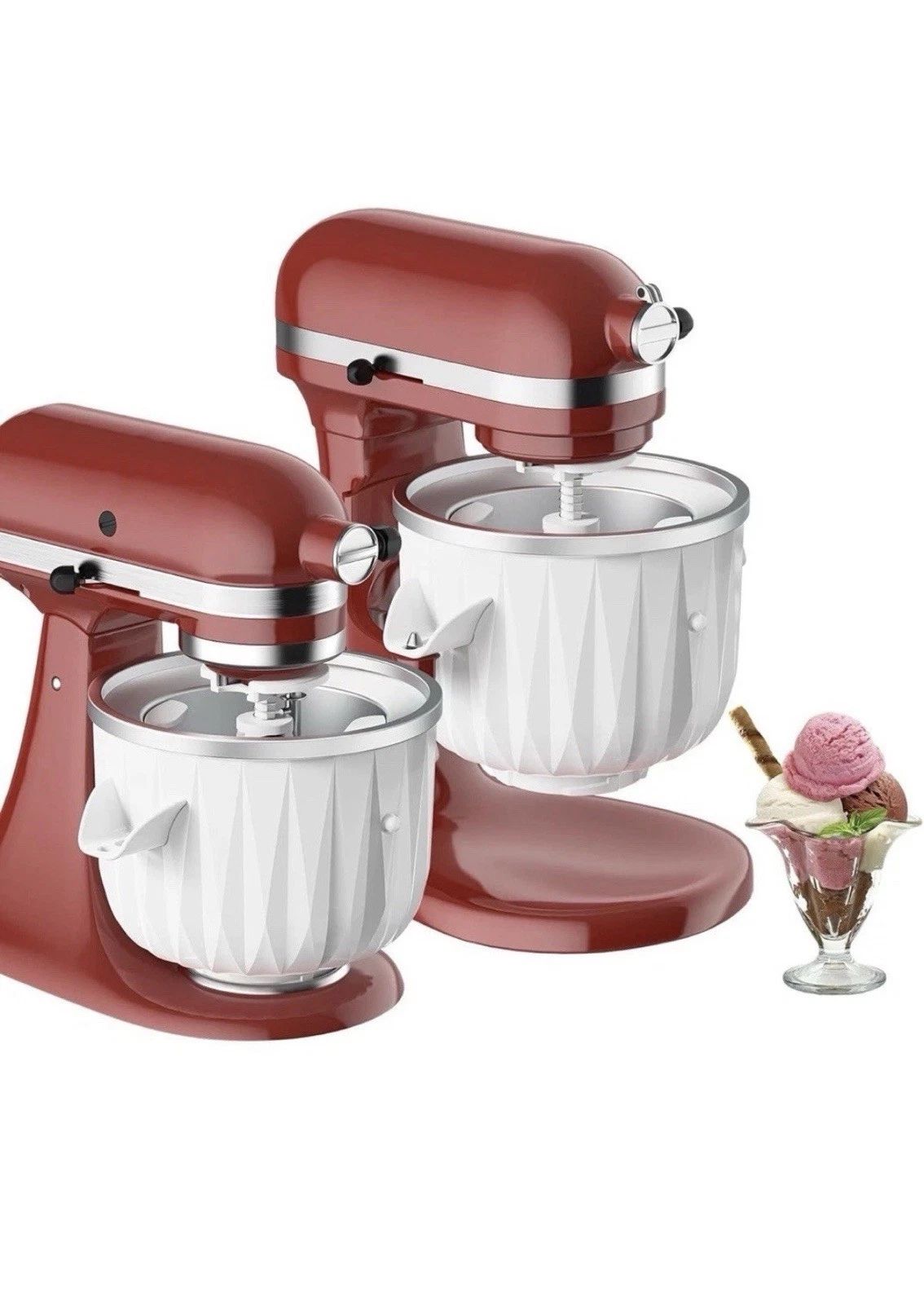 Ice Cream Maker Fit all 4.5QT and larger KitchenAid stand mixers, White
Opens in a new window or tab