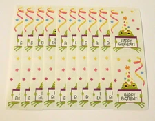 Mrs Grossman's Stickers Lot of 10 Strips ~Scene One Party Frog~ Birthday 2007