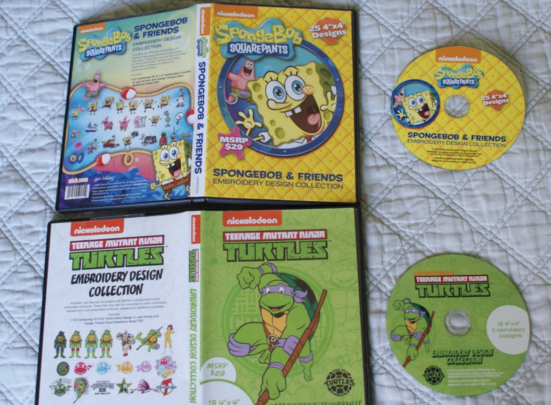 Spongebob Squarepants & TMNT Teenage mutant Ninja Turtles Embroidery Design RARE