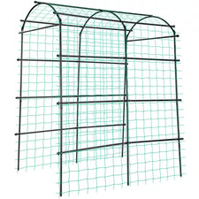 6 Ft. H Metal Tall Tunnel Arch Trellis with Nylon Netting for Climbing Plants