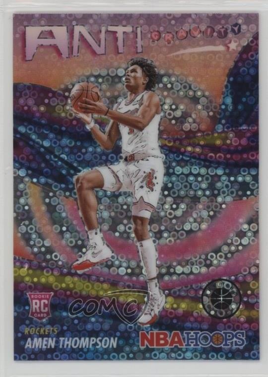 2023-24 NBA Hoops Premium Stock Anti-Gravity Disco Prizm Amen Thompson Rookie RC