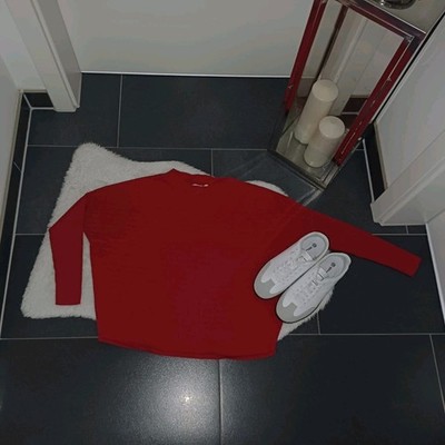 Fine Knit Jumper Esprit Oversized 34 36 38 Red Rib Knit Sweater Excellent Condition