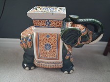 Large Ceramic Elephant Plant Stand Height 17" Heavy 7.65kg