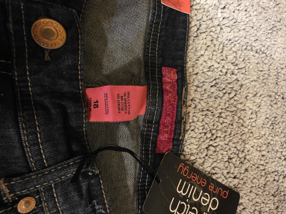 Bermudas Pure Energy para mujer 18 puños desgastados azul  Foto 2 de 4