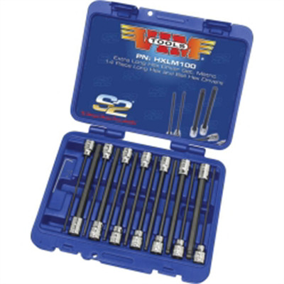 HXL100 VIM Tools Long Hex Driver Set Inch,14 Pc