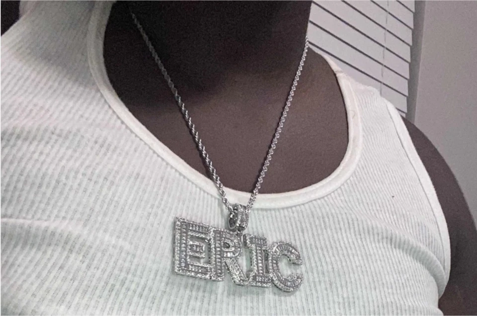 Collar Colgante Brillante Hip Hop Número Letra Creativa Personalizado Para Hombre, Plateado Foto 4 de 4