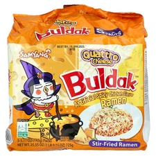 Buldak™, Stir-Fried Ramen, Spicy Chicken, Quattro Cheese, 5 Packs, 5.11 oz (145