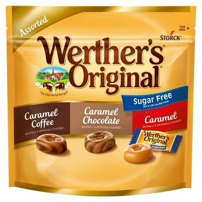 Werthers Original Hard Sugar Free Assorted Flavors, Caramel Coffee Candy, 7.7 Oz
