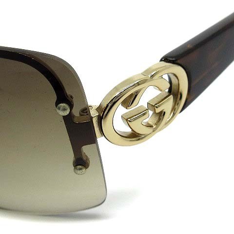 GUCCI Interlocking G Sunglasses GG2804 F S Gold Brown Men Women thumbnail 3