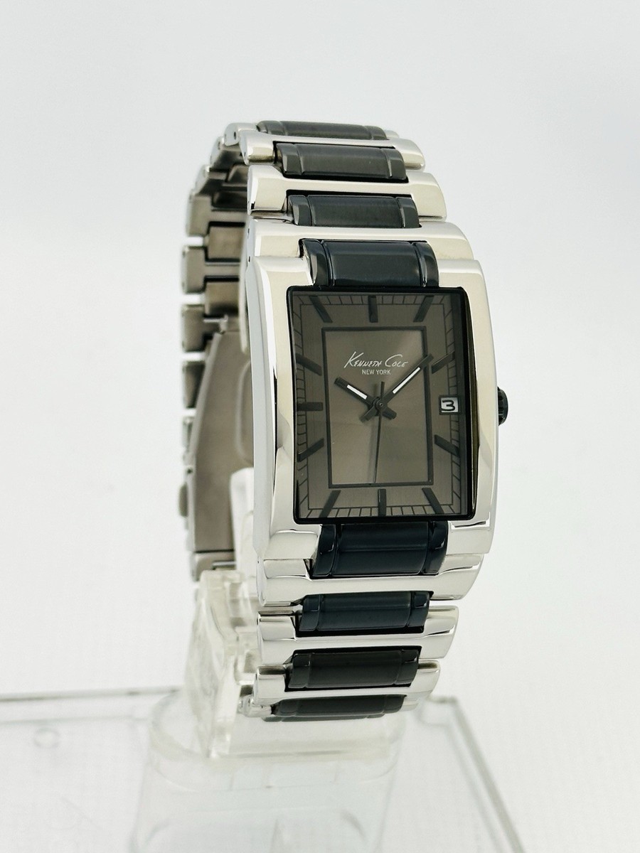 Kenneth Cole KC3916 Men Matte Gunmetal Dial Chunky StainlessSteel