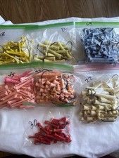 Lot of 200 Vintage Plastic Hair Perm Rods Rollers Styling Elastic