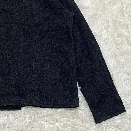 45rpm Charcoal Wool Mock Neck Collarless Jacket Embroidered Japan Size 3 image 14