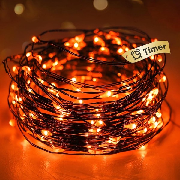 Lichterkette Batterie Mit Timer 3 M 30 LED Orange Kupferdraht IP65 Deko Innen-image
