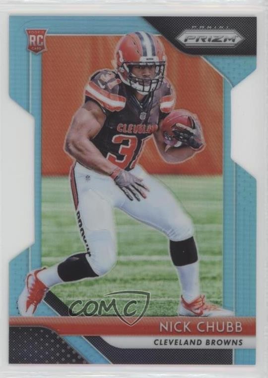2018 Panini Prizm Rookie Light Blue Prizm 74/199 Nick Chubb #213 1be